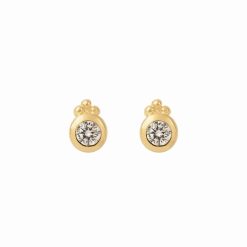 Louise Hendricks Puces D'Oreilles Rondes-Driss White Boucles Oreilles